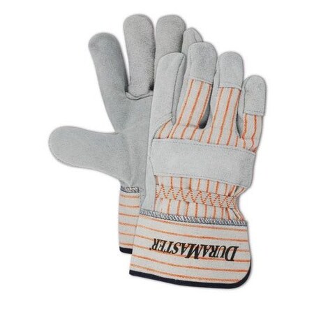 Magid Leather Palm Gloves, Wing Thumb, Gray, Large, 12 PK TB25E
